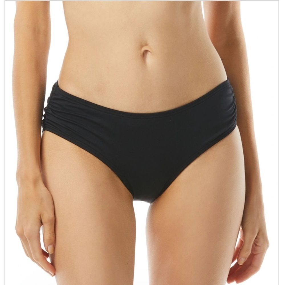 MICHAEL Michael Kors Shirred Bikini Bottom - Iconic Solids Size Small